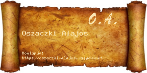 Oszaczki Alajos névjegykártya